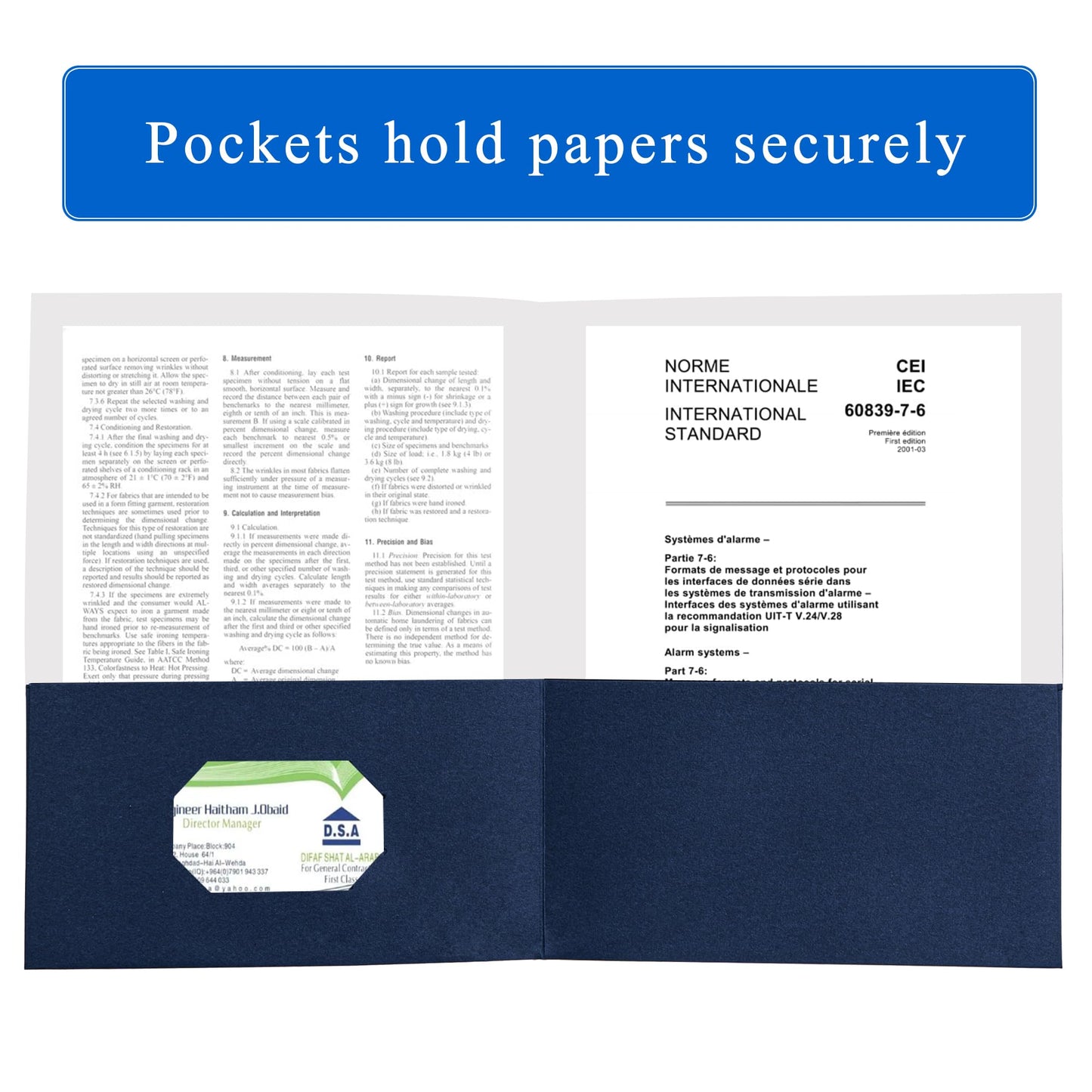 Zzrywuty 50 Packs Two Pocket File Folders with Business Card Slot,Textured Paper,Letter Size,Holds 100 Plus Sheets for School,Office,Business,Royal Blue