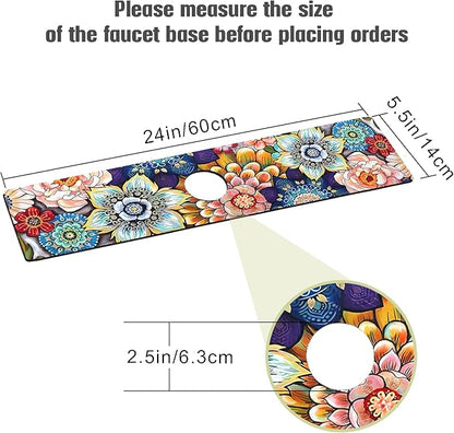 Sink Faucet Absorbing Mat, 2 Pack Drying Mat Around Faucet Sink Splash Guard