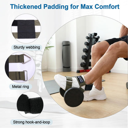 Portable Tibialis Trainer for Dumbbell - Adjustable Leg Extension & Hamstring Curl Foot Strap - Ankle Weights Attachment for Home Gym Shin Splints & Knee Ability Training (1 Pair)