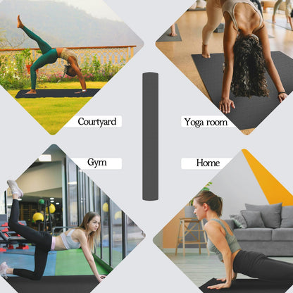 VTORY Extra Large Yoga Mat 6'x 4'x 6mm (1/4in) Thick Exercise Mat for Men and Women, Non-Slip, Durable Workout Mat for Home Workout, Yoga, Pilates, Stretching (Black)