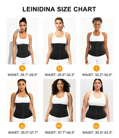 LEINIDINA Waist Trainer for Women Corset Shapewear Segmented Sweat Waist Trimmer for Women Workout Belt Black-blue