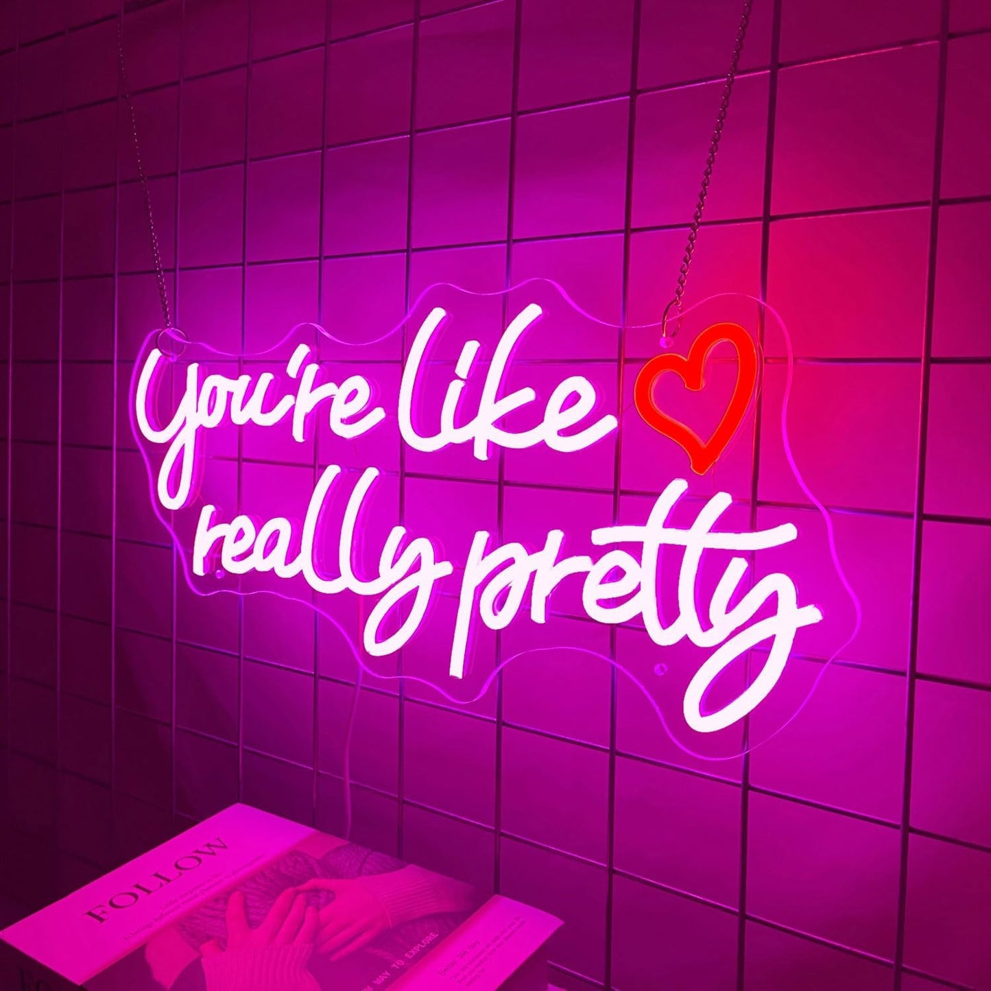 Your Like Really Pretty Neon Signs for Wall Decor, 21 * 9.25 Inches Neon Lights Light Up Sign for Bedroom, Home Decor, Birthday, Wedding,Bacelorette Party, Gift