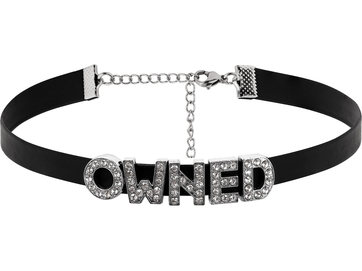 Sacina Gothic Punk Cute Owned Choker, Black Choker, Black PU Leather Chocker Collar, Gothic Goth Necklace, Costume Jewelry, Halloween Christmas Jewelry Gift for Women