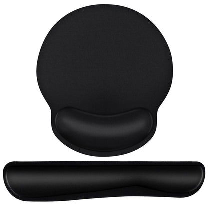 Mouse Pad and Keyboard Wrist Rest- Ergonomic Wrist Pad for Computer Keyboard and Mouse Pad, Memory Foam Wrist Support for Comfy Typing (Mouse pad Set, Classic Black)