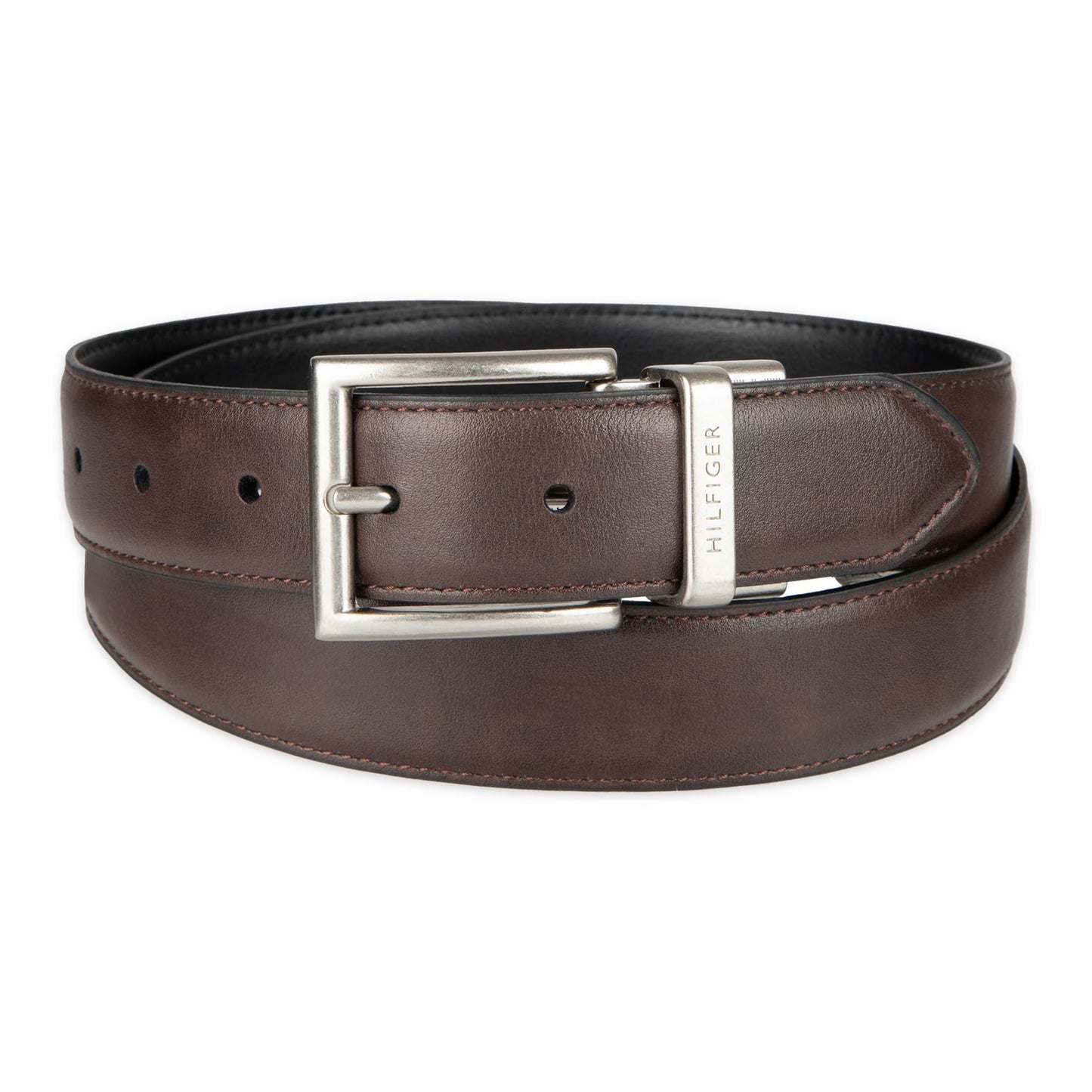 Tommy Hilfiger Men's Reversible Belt, Brown/Black, 32
