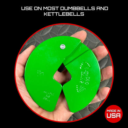 Micro Gainz Dumbbell Fractional 1.25lb Weight Plate, Ideal for Micro Loading, (Choose Color) 4 Piece Fractional Weight Plates, Designed for Dumbbell Training, Made In USA (Green)