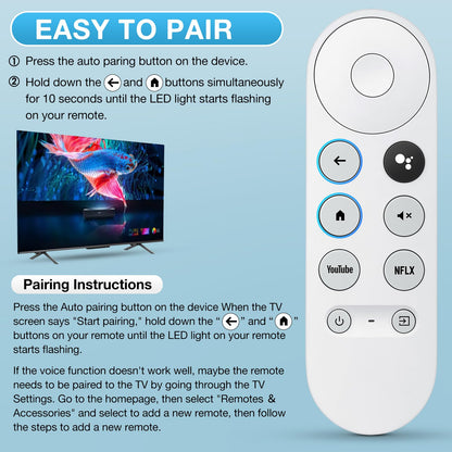 Replacement for Google-Chromecast-Remote, for Chromecast with Google TV Remote 4K/HD & Google TV Streamer 4K(Only for Snow Chromecast Google)