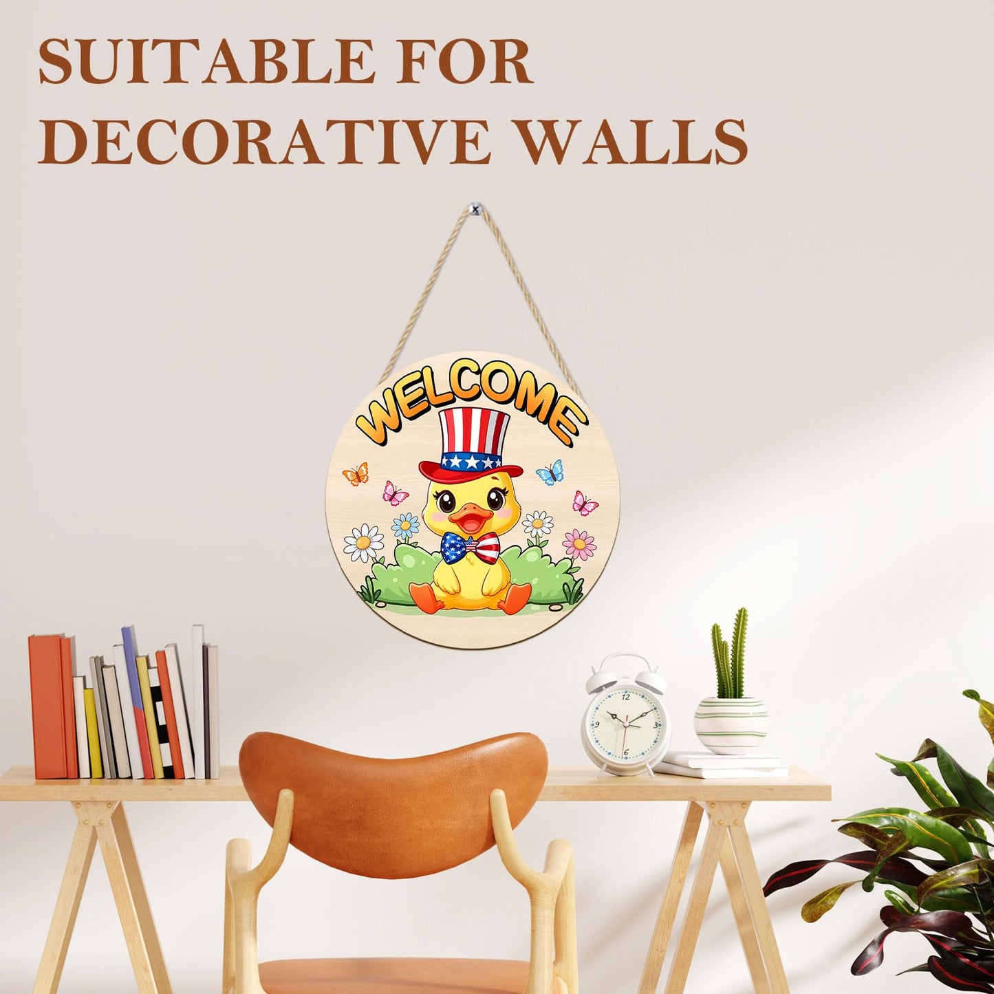 Interchangeable Wooden Duck Decoration, Christmas Hanging Wall Door Decor, Changeable Holiday Seasonal Decor and Detachable Hats Welcome Sign, Farmhouse Hanging Sign for Front Door, 16 PCS