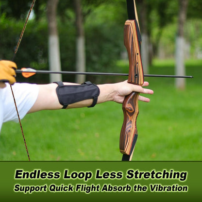 Deerseeker Archery Bowstring Set with 2 Nocking Points Dacron Recurve Bow String Replacement 12, 14, 16 Strands for Traditional Longbow Bow Shooting 48-70 inches（Red, 1pcs）