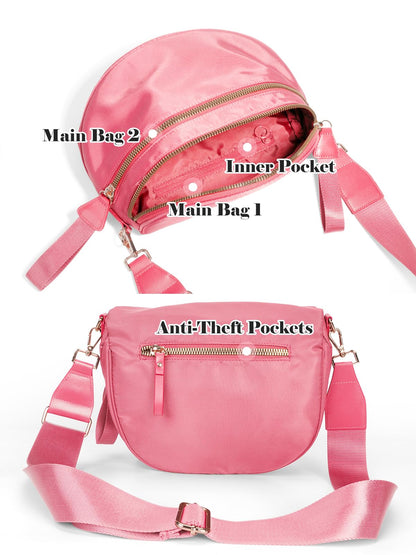 Pure Colour Crossbody Bag Bum Bag for Women,Spacious Purse Fanny Packs Belt Bag,Oversized Bum Bag (Colour Bum Bag-Beige)