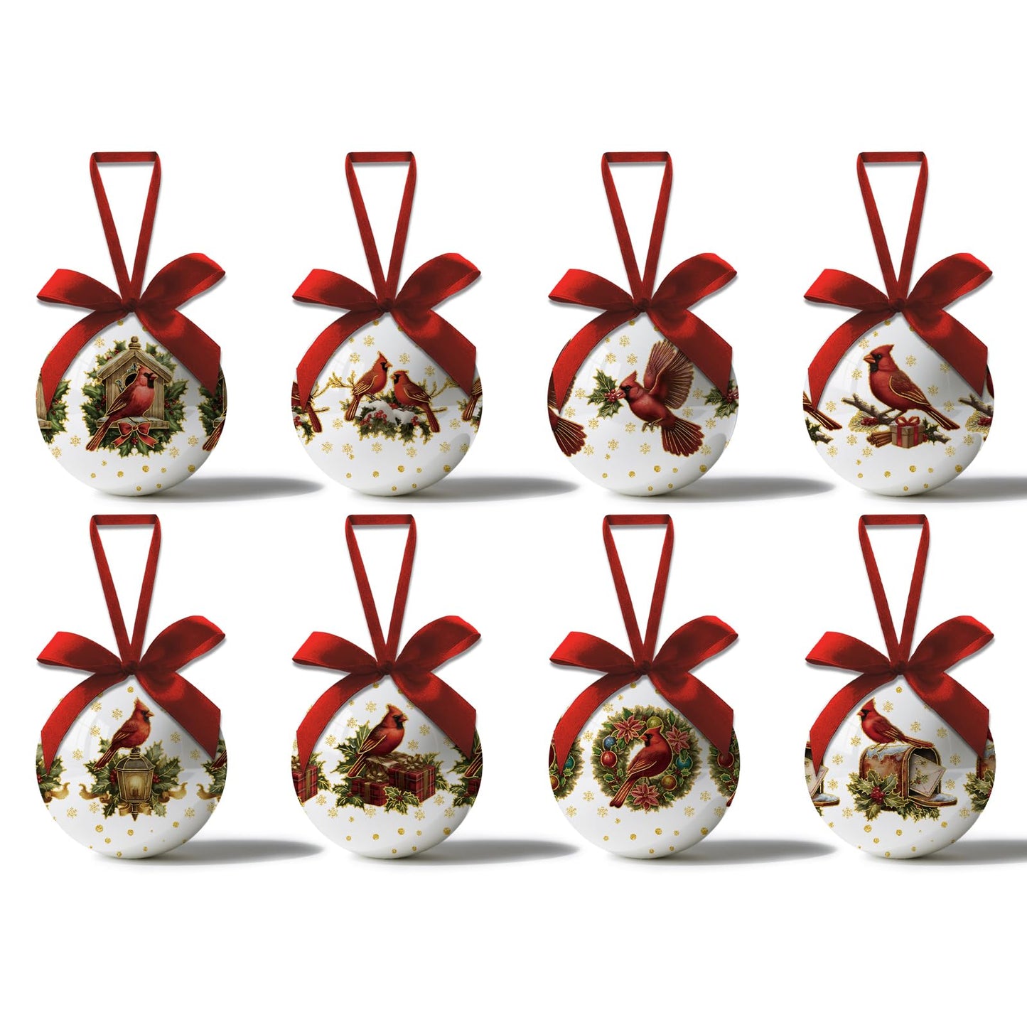 Christmas Decor - Cardinal Christmas Tree Decorations Religious Jesus Hanging Ornaments Balls, Cute Decorations Ball 2.36 Inch for Xmas Tree Party Home Holiday，Xmas Gifts Set of 16Pcs