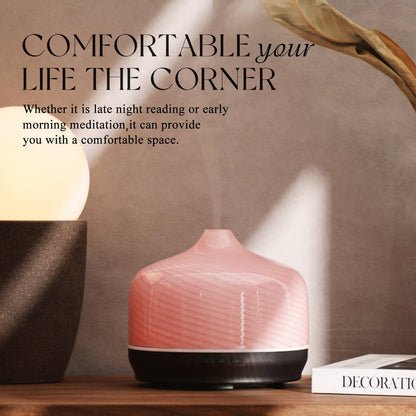 Porseme 500ml Essential Oil Diffuser, Aroma Ultrasonic Humidifier with Remote Control, BPA Free, Auto Shut-Off, Timer Setting for Large Room Sleeping Yoga