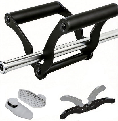 V Bar Landmine Handle Attachment - Adjustable T Bar Row Attachment, T Bar Handle for Barbell, Steel T Bar Row Protectors, Fits 1-2” Olympic Bar for Home Gym, Back & Core Training(t bar row handle)