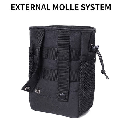 Haafoo Dump Pouch Molle - Tactical Drawstring Magazine Pouch, Molle Ammo Bag, Adjustable Military Utility Belt Holster Molle Dump Bag 2 Pack-Black