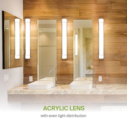 ASD LED 48" Vanity Flush Mount Light Fixture, Linear Bathroom Lighting Bar | 3CCT, Dimmable, Energy Star, ETL Listed | 35W 3200LM 3000-5000K 120V | Long Bath Wall Sconce Over Mirror | Nickel, 4 Pack