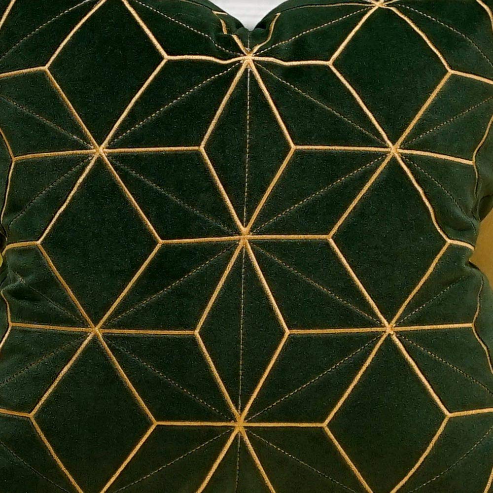 Avigers 18 x 18 Inches Green Gold Plaid Cushion Case Luxury European Throw Pillow Cover Decorative Pillow for Couch Living Room Bedroom Car