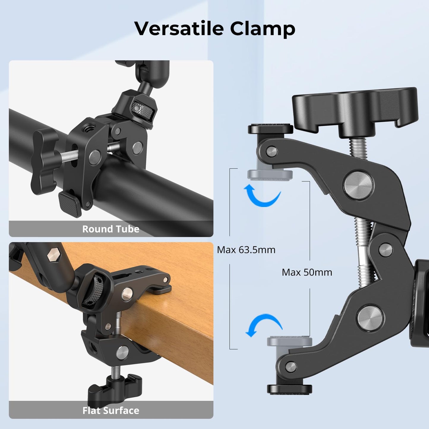 SMALLRIG 22" Magic Arm w Clamp, Overhead Phone Mount, Flexible Desk Camera Mount, Articulating Friction Boom Arm w Thread Adapter, for POV Shot, Light, Webcam, Mic, Action Camera, for Content Creators
