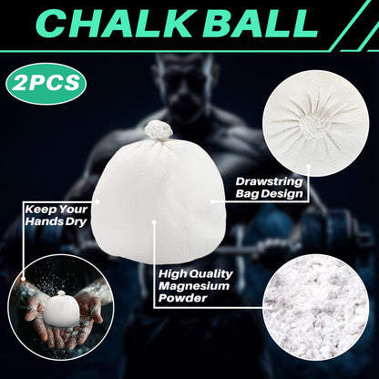 RAINFLOW 2PCS Chalk Ball - Climbing Chalk Gymnastics Magnesium Lifting for Gym, Gymnastics, Grip, Climbing, Weightlifting (2PCS Chalk Ball)