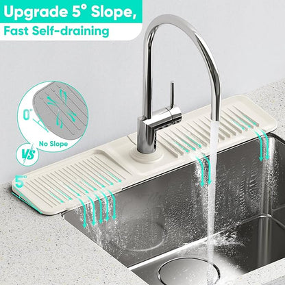 24'' Faucet Mat for Kitchen Sink Faucet Mat Kitchen Sink Splash Guard Silicone