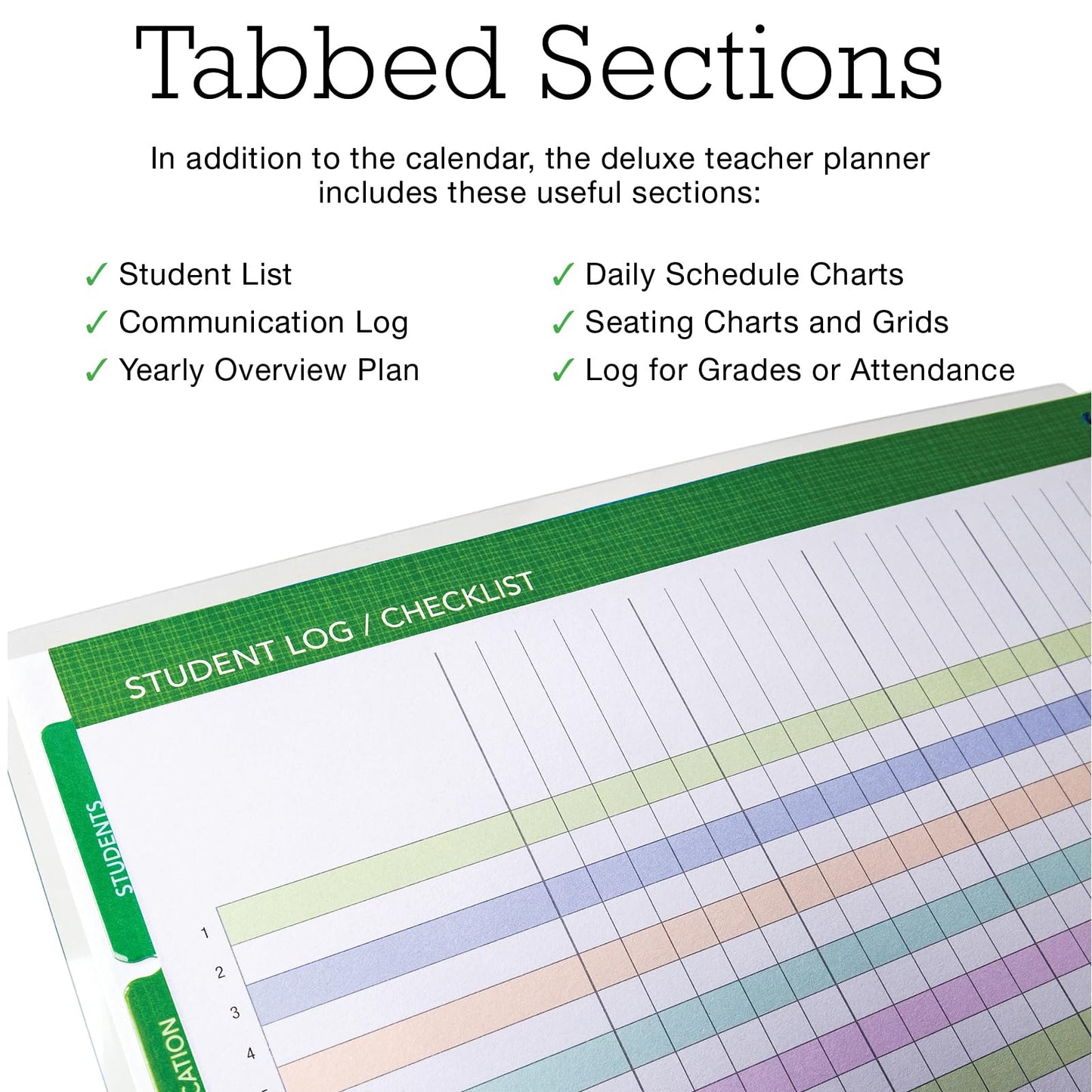 DELUXE TEACHER PLANNER Aug 2026-Jul 2027 8.5x11 Daily Weekly Monthly Organizers with 7 Periods, Pocket Folder, Dated Calendar, Page Tabs, Bookmark and Planning Stickers (Black Tree Seasons)