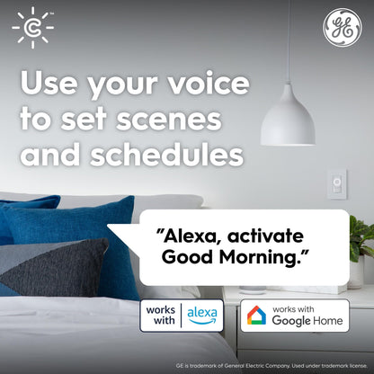 GE CYNC Smart LED Light Bulbs, Tunable White, Bluetooth and Wi-Fi, Works with Alexa and Google, A19 (2 Pack)