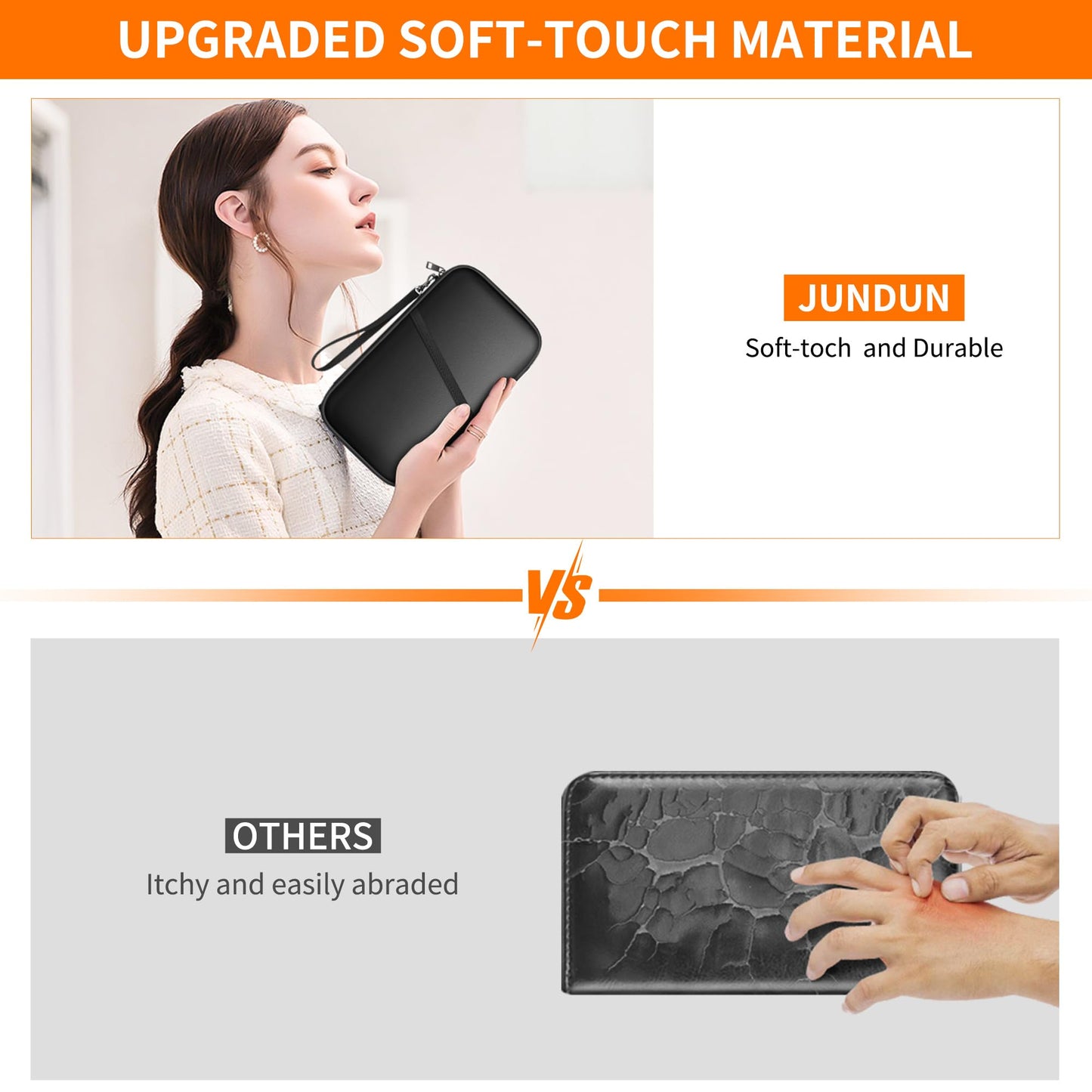 JUNDUN 2500℉ Fireproof Family Passport Holder,RFID Blocking Upgraded Material Fireproof Passport Wallet for 4,Travel Document Organizer Case with Zipper for Passport and Card
