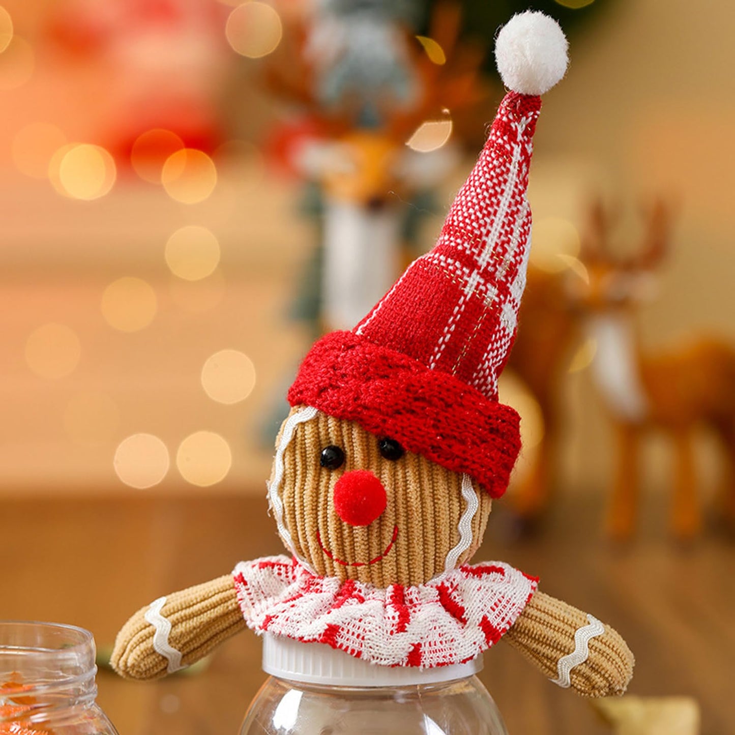 BLESOUYI Christmas Candy Jars Gingerbread Men Jars Decorative Jars for Candies and Cookies 2 Set Xmas Jars for Winter Holiday Parties Art Decoration Gift for Kids