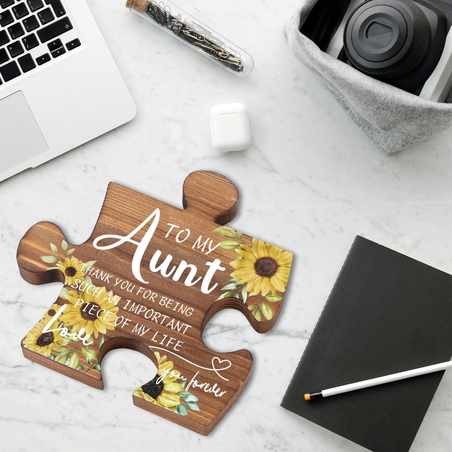 Little Reminders Wooden Puzzle Plaque Sign, Inspirational Desk Decor with Positive Quotes, Motivational Gift for Women Men, Encouragement Office Tabletop Keepsake, Birthday, Christmas, Self Care PD024