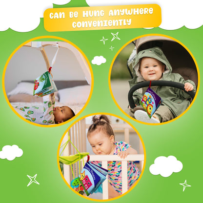 Cloth Books for Babies (Set of 6) - Premium Quality Soft Books for Babies. Touch and Feel Crinkle Paper. Cloth Books for Early Children's Development.