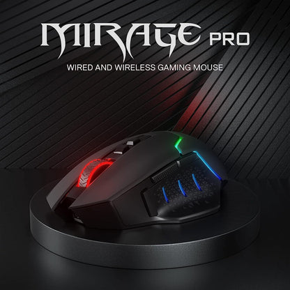 Redragon M690 PRO Wireless Gaming Mouse, 8000 DPI Wired/Wireless Gamer Mouse w/Rapid Fire Key, 8 Macro Buttons, Ergonomic Design for PC/Mac/Laptop, White