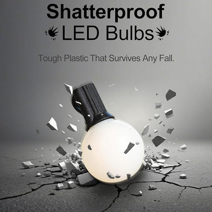 Lightdot 200FT Outdoor String Lights, LED Bistro String Lights with Shatterproof G40 Vintage Bulbs, 2200K Dimmable, Outside Hanging Light Waterproof for Porch,Garden, Backyard, Balcony- ETL Listed