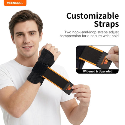 MEENCOOL Carpal Tunnel Wrist Brace Night Support, Adjustable Splint Right Hand for Wrist Pain Relief – Hand Brace for Tendonitis, Arthritis, Sprain for Men Women (Black, M)
