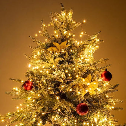 Plug in Firecracker Lights 100FT 1000 LED Warm White Copper Wire Indoor Cluster Fairy Lights with Remote Timer for Bedroom, Living Room, Tree, Garden, Porch, Patio, Backyard, Christmas Tree
