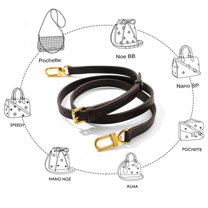 RYYXZXL Vachetta Leather Replacement Adjustable Shoulder Strap for L V Handbag Replacement Bag Strap (width: 0.6in-coffee color)