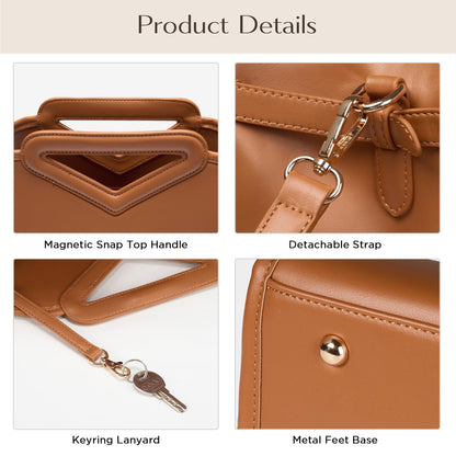 CHUNLI 16 Inch Laptop Bag for Women, Waterproof Tote Computer Bag for Work Business, PU Leather Briefcase Purses Handbag