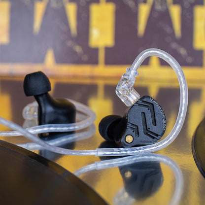 in Ear Monitor IEM Headphones,KZ ZS12 PRO X 1DD+5BA Hybrid Wired Gaming Earbuds,KZ Earbuds Earphones,Best in Ear Headphones with 2PIN Cable for Audiophile (Dark Black,Tunable Version, NO Microphone)
