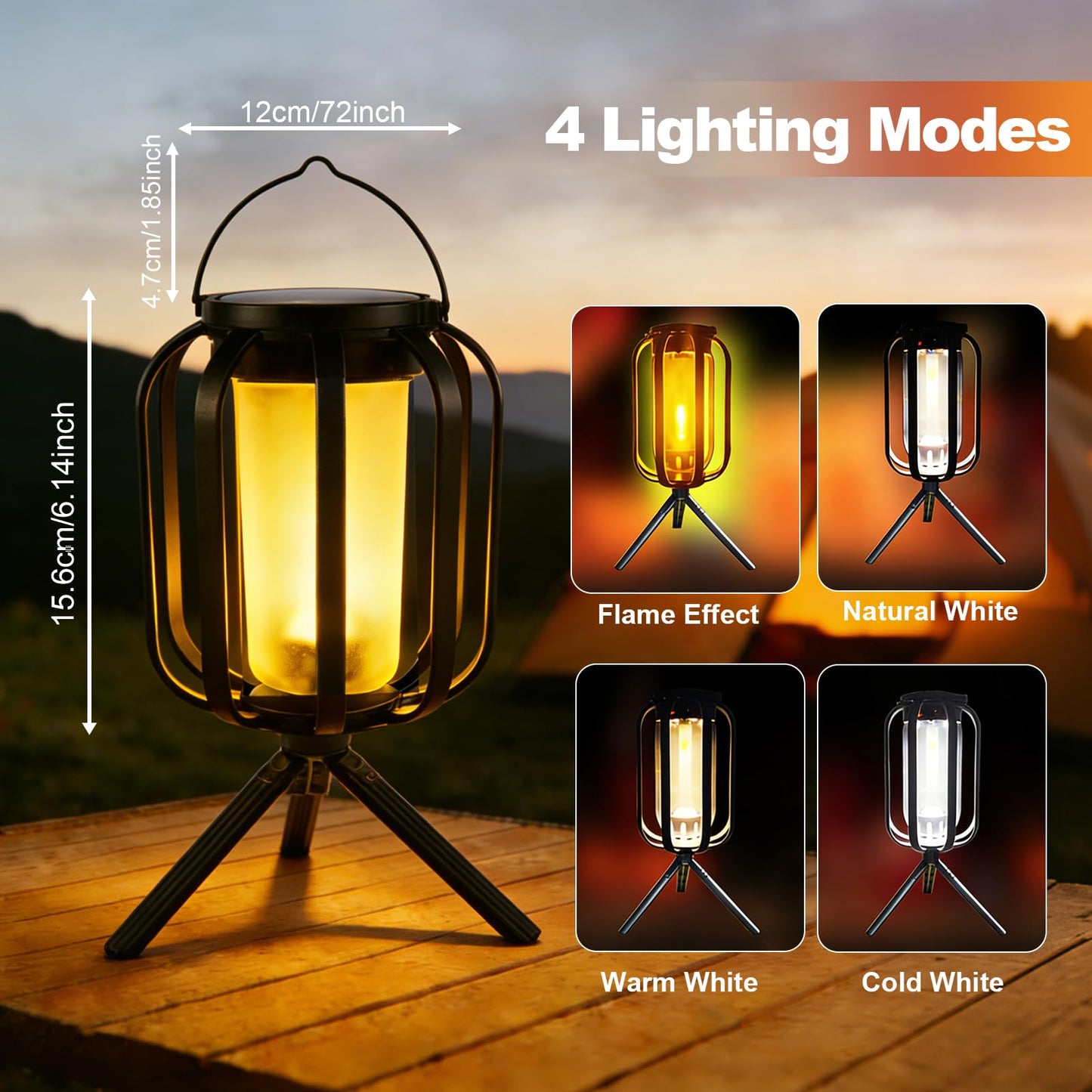 Solar Lanterns Outdoor Lights, 2 Pack Waterproof Flickering Flame Hanging Lights, Solar & USB Dual Charging, 2 Modes, Solar Pathway Lights for Yard, Garden, Patio, Tabletop, Holiday Decor