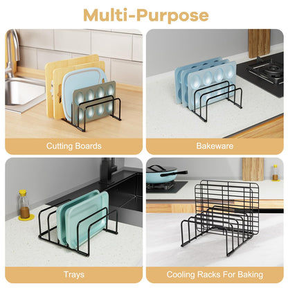 Cutting Board Organizer, [2-Pack] Cutting Board Holder Rack Baking Cookie Pan Sheets Cooling Small Racks Storage Stand for Kitchen Cabinet Countertop Bakeware Organizer 7.87 x 7.24 x 3.28 in