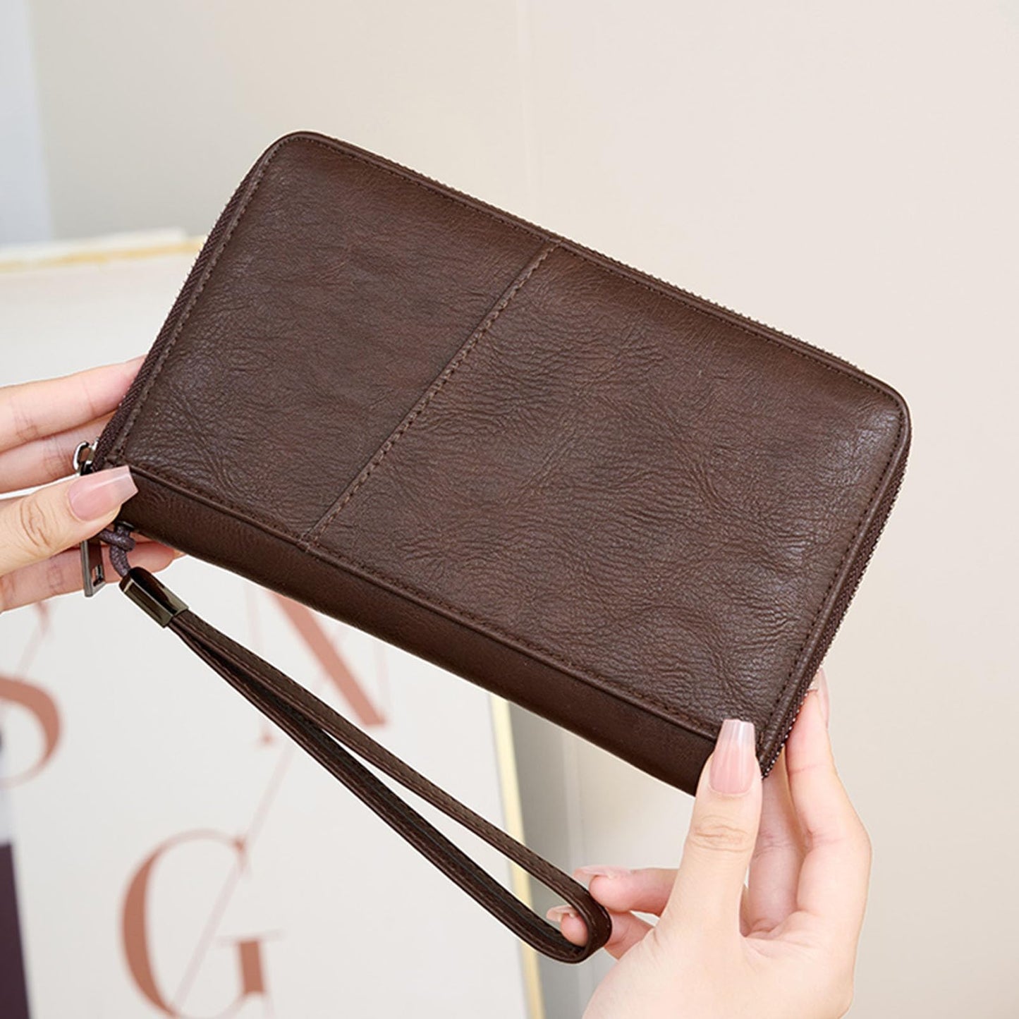 Family Passport Holder for Travel Women and Men RFID Passport Holder with Zipper Passport Case Passport cover Passport Wallet Travel Essentials and Accessories(Family,Coffee)