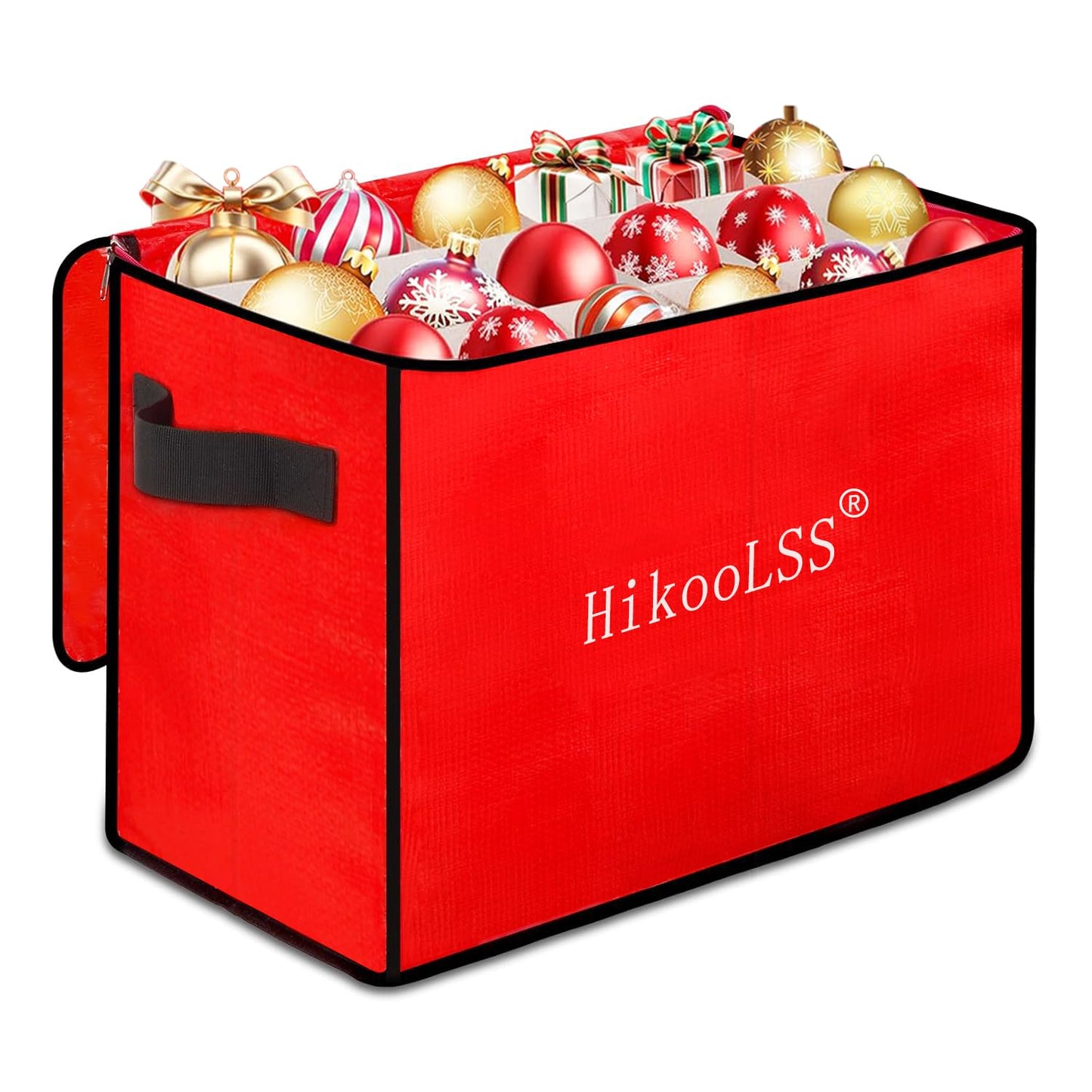 HikooLSS Christmas Ornament Storage Box - Stores up to 72 Holiday Ornaments