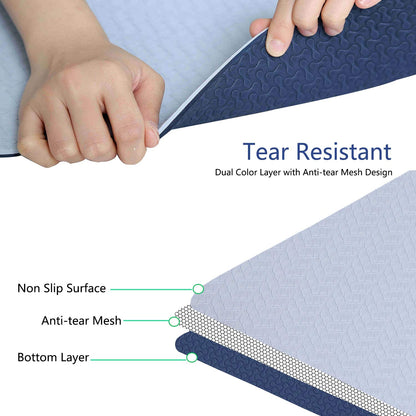 IUGA Yoga Mat Non Slip Anti-tear Pilates Mat Eco Friendly Hot Yoga Mats Thick for Workout & Exercise(72"x 24"x 6mm)