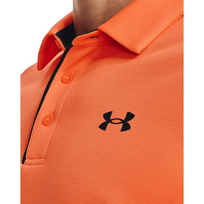 Under Armour Men's Tech Golf Polo, (866) Orange Blast / / Black, Small Tall