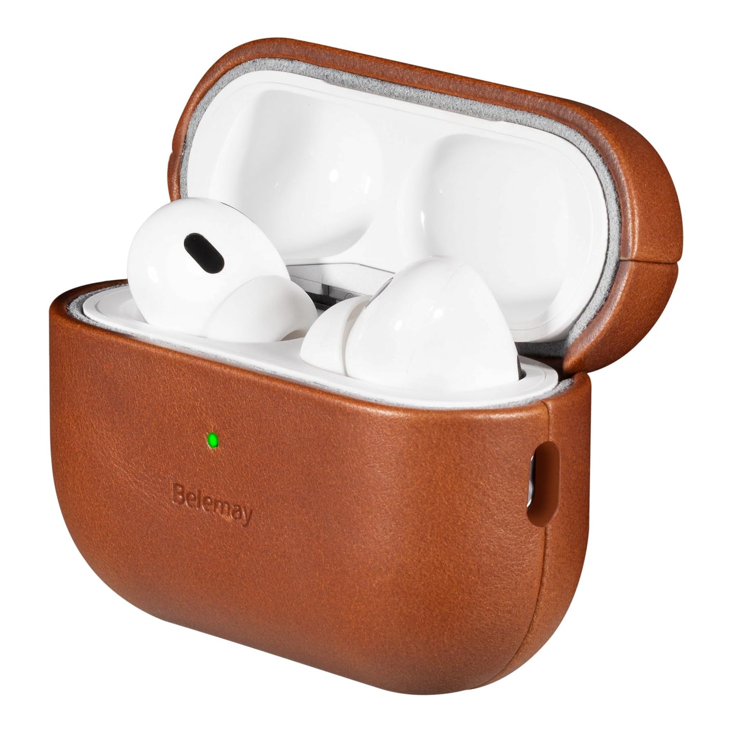 Belemay Handcrafted Full-Grain Vegetable-Tanned Leather Case for AirPods Pro 3rd Gen (2025), Two-Tone Effect, Natural Patina, Compatible with MagSafe, Compatible with Airpods Pro 3, Saddle Brown