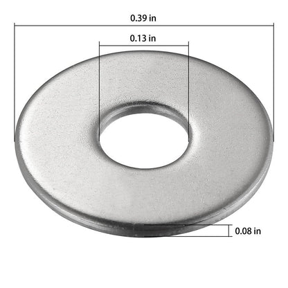 Wensilon (130Pcs)#12x1 Stainless Steel 304 Metal Flat washers for Screws and Bolts, Suitable for Factory Maintenance, Kitchen, Store and Outdoor Construction