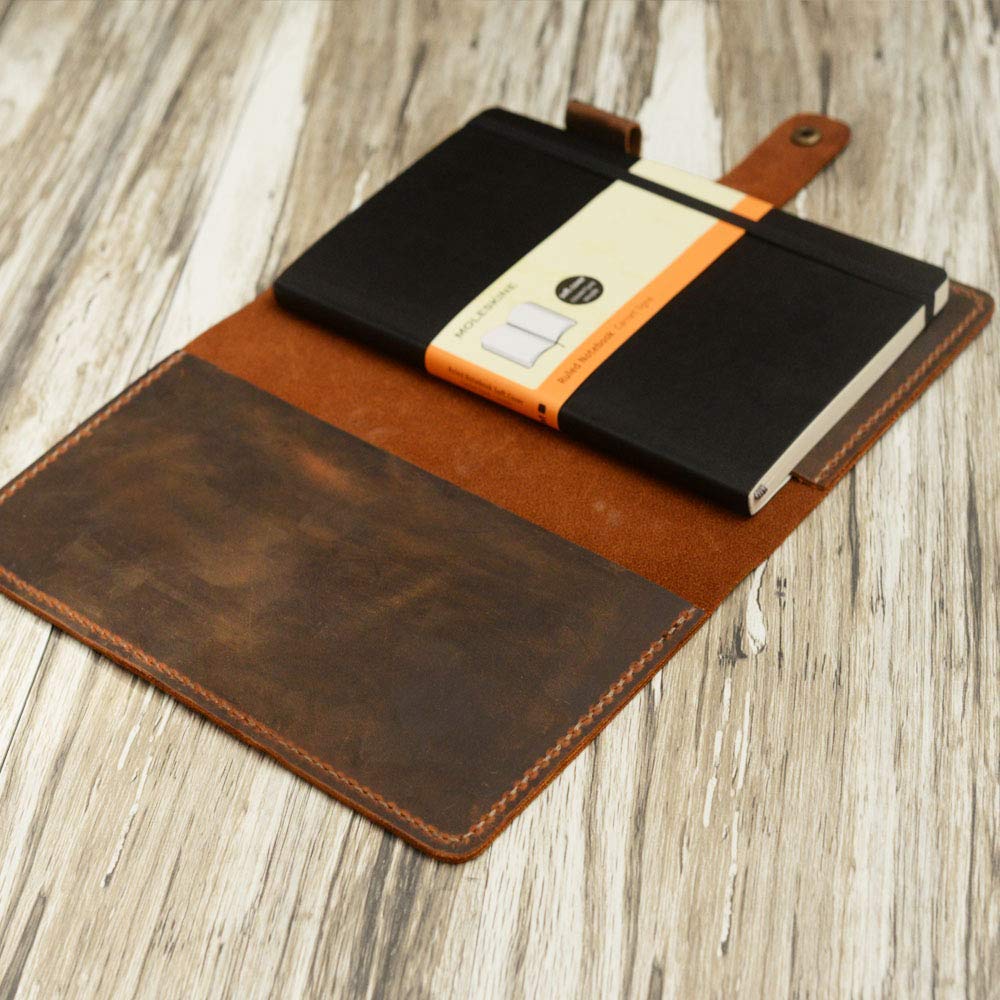 Distressed Leather 5 x 8.25" Notebook Cover Compatible with Moleskine Classic Cover Larger size, Portfolio Agenda Cover Diary Cover, 307M