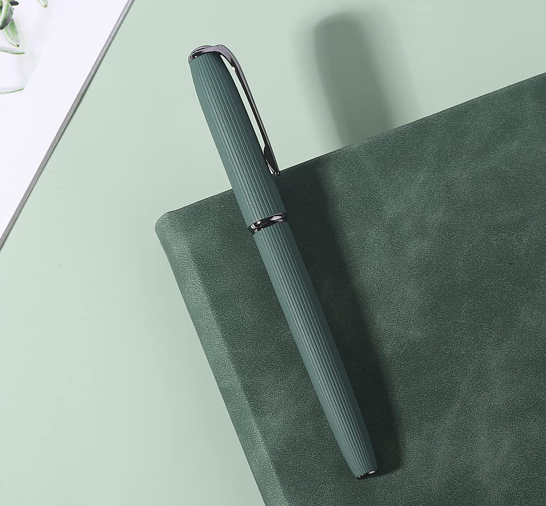xixixiaozhu Picasso 916 Natural Series Metal Fountain Pen with Gift Box (EF Nib 0.35mm, Larch Green)