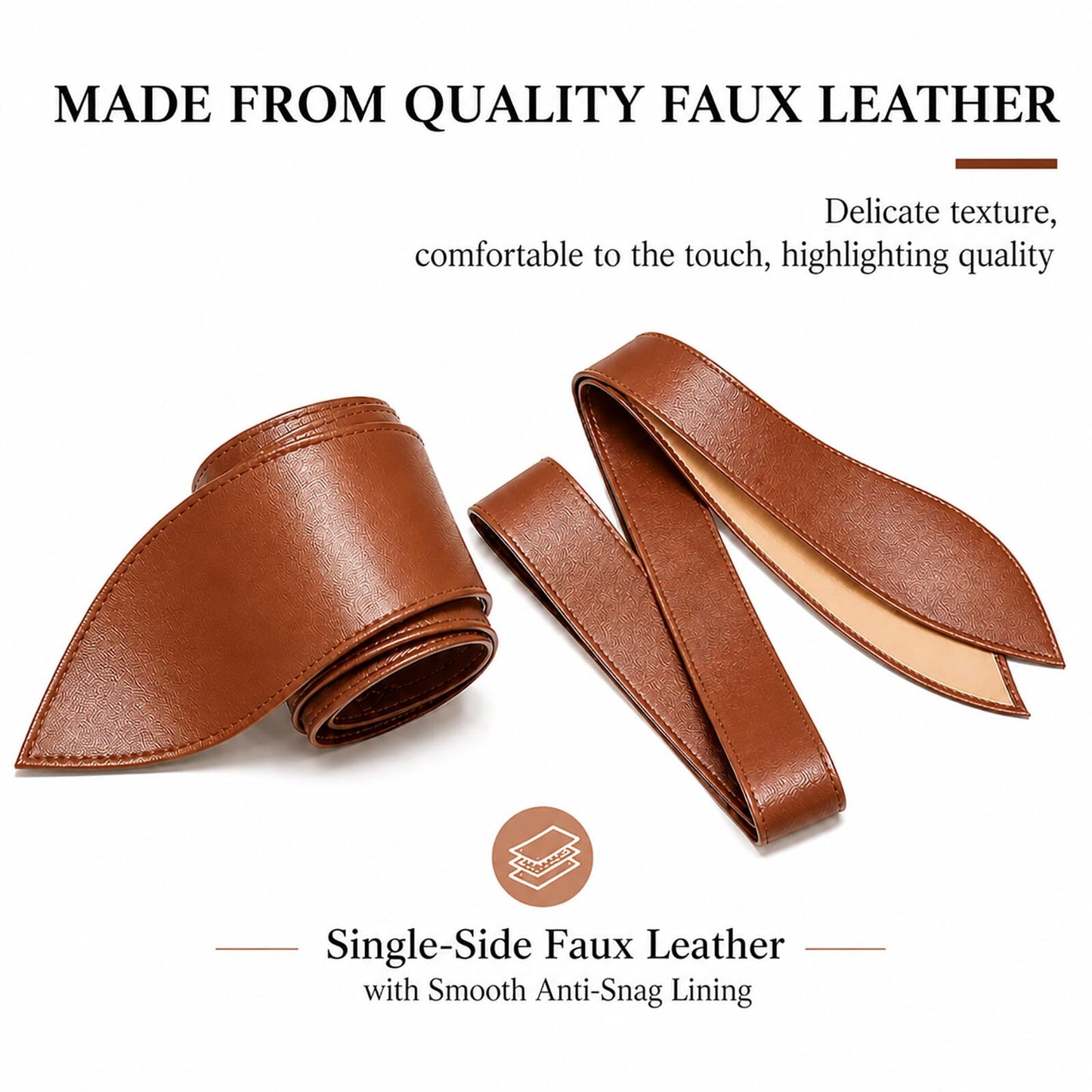 ChinEluviis Womens Obi Belt Fashion Corset Wide Leather Knotted Cinch Tie Wide Belt for Evening Dress Brown L