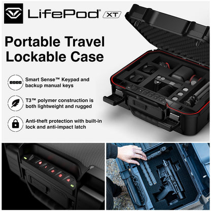VAULTEK LifePod XT Series Weatherproof Multiple Handgun Safe Modular Interior Secure Rugged Portable Lockbox with Backlit Keypad (Standard)