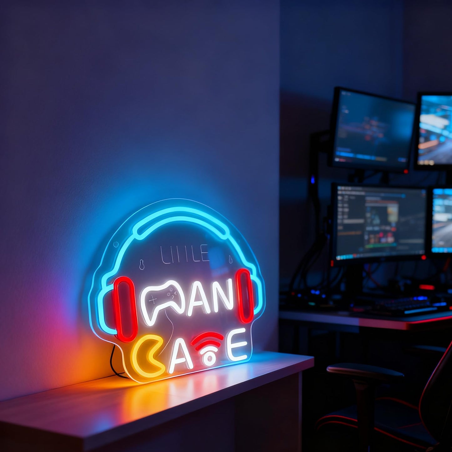Neonawall Man Cave Neon Sign for Wall Decor Light Up Business Led Sign Boys Birthday Party Signs Led Decorative Night Signs Game Room Decorations Christmas Party Gifts for Husband Boys Playing Room
