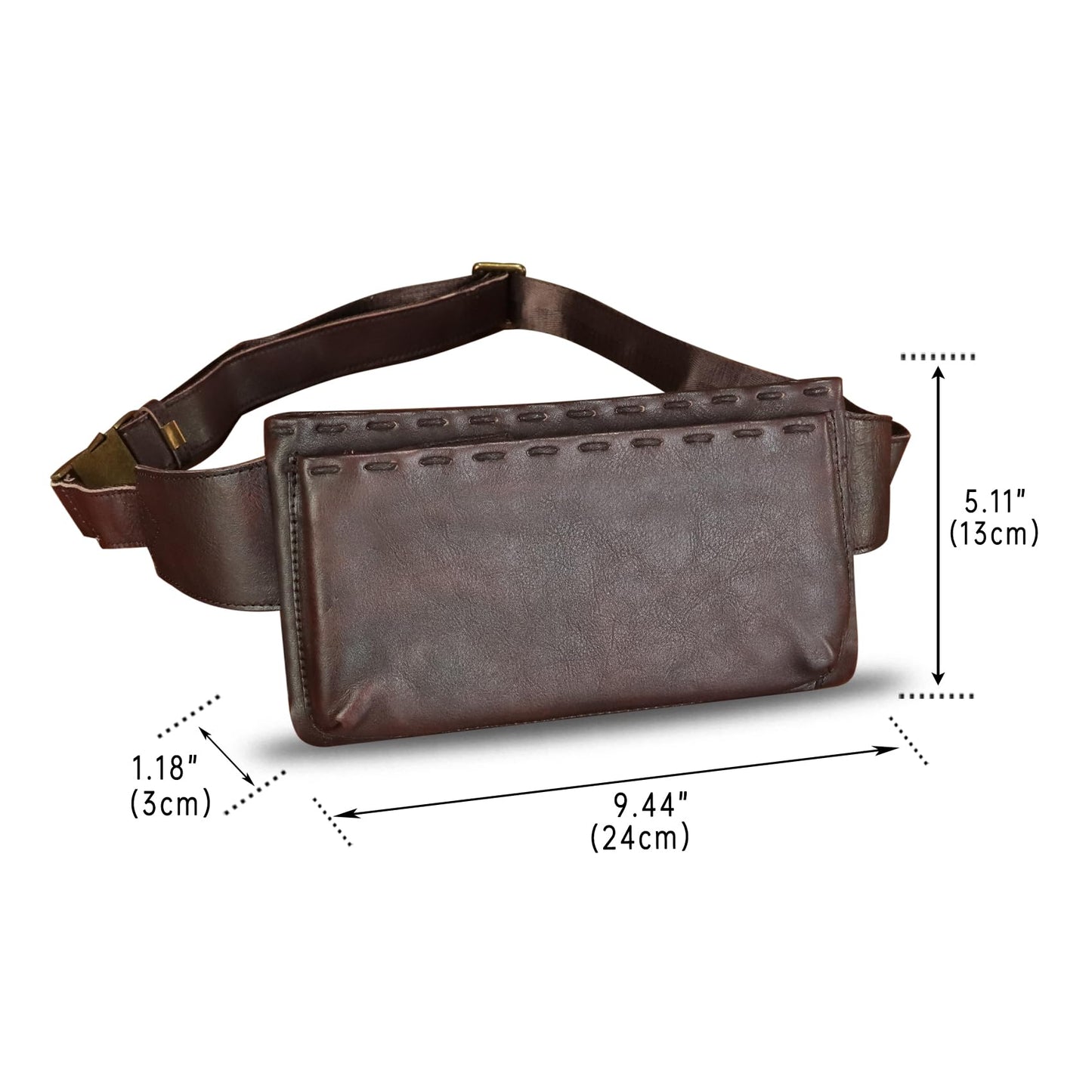 Genuine Leather Waist Bag Fanny Packs Hip Bag for Women and Men Real Leather Small Fanny Bag Sling Bag Crossbody Bags Chest Purses (Coffee)